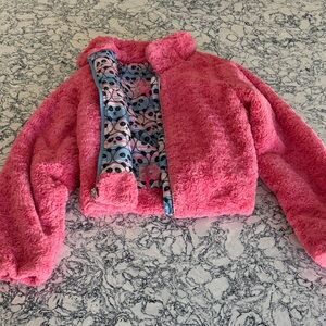Justice Pink Fuzzy Kids Puffer Jacket